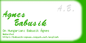 agnes babusik business card